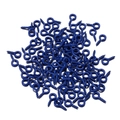 Detalle de cáncamos azules de 4x8mm para bisutería DIY y proyectos de ferretería - 1x4x8mm (Agujero 2mm) / 50 Unid / Azul marino
