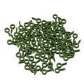 Primer plano de tornillos de cáncamo verde oliva para joyería artesanal y bricolaje - 1x4x8mm (Agujero 2mm) / 50 Unid / Verde oscuro