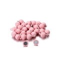 Close-up of light pink matte spherical magnetic clasps for DIY jewelry making - 5 Sets/Pack (7g) / Pink