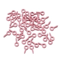 Primer plano de armellas de 4x8mm pintadas en rosa para creación de joyería DIY - Rosa Claro