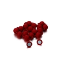 Macro view of red matte magnetic ball clasps for DIY jewelry making and necklaces - 5 Sets/Pack (7g) / Red