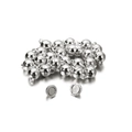 Detailed macro view of spherical silver magnetic clasps for DIY jewelry necklace making - 5 Sets/Pack (7g) / White Gold