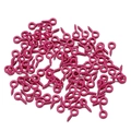 Cáncamos de rosca rosa de 4x8mm para creación de joyas y artesanías sobre fondo blanco - Rosa rojo