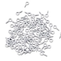 Tornillos de ojo de metal blanco 4x8mm con rosca autorroscante para creación de joyas DIY - Blanco