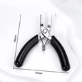 Mini alicates para joyería de acero inoxidable para bricolaje con mango negro 90mm - Alicates de punta plana negros