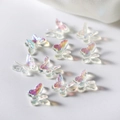 Macro shot of iridescent 3D resin butterfly charms for DIY nail art and jewelry making - Small Pack / White