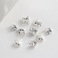Detailed view of silver plated spherical bead chain connectors for DIY jewelry making - 2*3.3*4.9mm (Aperture 0.8mm) / Silver