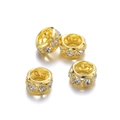 Set of four gold-plated rhinestone spacer beads for DIY jewelry making and bracelets - 20 Pieces/Pack (10mm) / Gold