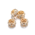 Gold plated 10mm rhinestone spacer beads for DIY bracelet jewelry making craft - 20 Pieces/Pack (10mm) / KC Gold