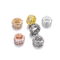 Macro detail of multicolored spacer beads with crystal rhinestones for DIY jewelry making - 20 Pieces/Pack (10mm) / Multicolor