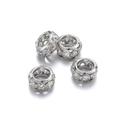 Détails des perles d'espacement en cristal argenté pour la création de bijoux - K Blanc/Argent
