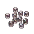 14mm iridescent faceted abacus beads with purple-cyan glow for DIY jewelry making - 14mm / Hole 4.8mm / AB Aurora Gray