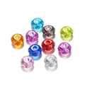 Macro view of 14mm faceted colorful acrylic beads for DIY jewelry and phone chains - 14mm / Hole 4.8mm / AB Aurora Transparent