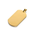 Polished rectangular golden stainless steel dog tag pendant with rounded corners - Rounded Rectangle / Gold