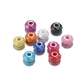 Détail de perles en acrylique facetté de 14mm avec revêtement irisé pour bijoux DIY - 14mm / Trou 4.8mm / Couleur Unie Facettée