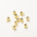 Set di 10 perline scorrevoli in rame placcato oro 18K con anima in silicone per gioielli - Oro 14K / 3mm (Foro da 1mm) 10 Pezzi/Confezione