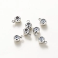 Perle distanziatrici in argento placcato oro 18K con silicone per gioielli fai da te - Oro Bianco / 3mm (Foro da 1mm) 10 Pezzi/Confezione