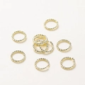 Vue à plat d'anneaux de jonction torsadés plaqués or 18 carats pour bijoux DIY - Or 14K