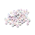 Close-up of colorful acrylic letter Y beads on white background for DIY jewelry making - Style Y / 7mm (100 Pieces/Pack)