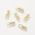 6 pieces of 18K gold plated copper connectors with engraved star patterns for DIY jewelry - 2.5x7mm (1.5mm Hole) - 10 Pieces/Pack / 14K Gold