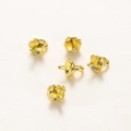 Macro detail of 14K gold flower pearl pegs and cup findings for DIY jewelry - 0.4*0.65cm / Hole 1.5mm / 18K Color-preserving Genuine Gold