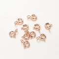 Rose gold 18K plated spring ring clasps for DIY necklace and bracelet jewelry making - Spring Ring Clasp / 5mm (10 Pieces/Pack) / Rose Gold