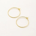 Detail of 18K gold-plated minimalist hoop earrings with hook closure for DIY jewelry - 15mm / 10 Pieces Pack / 18K Color-preserving Genuine Gold