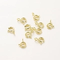 Multiple 18K gold-plated spring ring clasps for DIY jewelry necklace and bracelet making - Spring Ring Clasp / 5mm (10 Pieces/Pack) / 14K Gold