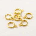 Dormeuses en or 14 carats avec anneaux pour la création de bijoux DIY personnalisés - 12mm (10 Pièces/Paquet) / Or Véritable 18K à Conservation de Couleur