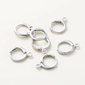 Boucles d'oreilles créoles géométriques minimalistes plaquées or 14K pour la création DIY - 12mm (10 Pièces/Paquet) / Or Blanc