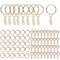DIY keychain accessory kit with split rings and eye screw pins in polished rose gold - 20 Key Rings + 100 Jump Rings + 100 Eye Pins (73g) / KC Gold (1370)