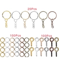 Kit d'accessoires porte-clés DIY avec 20 anneaux et 100 anneaux de jonction en six couleurs - Couleurs Mélangées (1370)
