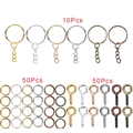 Détail du kit porte-clés DIY 110pcs avec anneaux et vis à œil en 6 finitions métalliques - 1370 Ensemble (KT0076) / 10 Anneaux de Clés + 50 Anneaux de Jonction + 50 Pitons / Multicolore