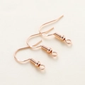 Rose gold S925 sterling silver fish hook earrings with decorative bead and spring coil - 20 Pieces/Pack (20x20mm) / Rose Gold Plated