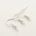 Three polished S925 sterling silver ear hooks with bead and spring details for DIY jewelry - 20 Pieces/Pack (20x20mm) / Silver Tone Gold Plated