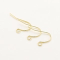 Tres ganchos para pendientes de latón chapado en oro de 14K para bisutería DIY - 13mmx21mm (20 Unidades/Paquete) / Oro 14K