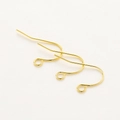 Ganchos para pendientes de latón bañado en oro de 14K para bisutería DIY set de tres - 13mmx21mm (20 Unidades/Paquete) / Oro Real de 18K con Conservación de Color