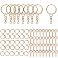 Détail du kit porte-clés en métal doré avec anneaux et tiges à œil pour bijoux DIY - Or KC (1371)
