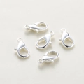 Five polished silver lobster clasps for DIY jewelry making of necklaces and bracelets - 5x10mm (301) / Silver Tone Gold Plated