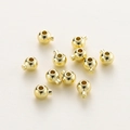 Gepolijste 18k vergulde koperen kralen voor DIY-sieraden en het maken van armbanden - 3x3.5mm/1mm Opening (20 Stuks/Verpakking) / 14K Goud