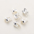 Polished silver DIY necklace end crimp bead connectors for professional jewelry making - 1.5x2.5x4mm (Hole 0.7mm) [50 Pieces] / Silver Tone Gold Plated