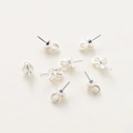 Detailed silver-plated pin bail with peg and loop for pearl jewelry DIY assembly - Small Style (3x6mm/20 Pieces/Pack) / Thick Silver