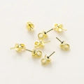 Close-up of 14K gold plated flower pearl cups and pin bails for DIY jewelry making - Small Style (3x6mm/20 Pieces/Pack) / 14K Gold