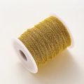 Suministros joyería cadena de cruz chapada en oro 14K en carrete para collares y pulseras - (1.0mm) 1m/3.5g / Oro Real de 18K con Conservación de Color