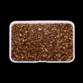 Nahaufnahme von unregelmäßigen Bronze-Glasscherben in einer Aufbewahrungsbox für DIY-Nagelkunst - 80g Box / Braun