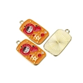 Enamel alloy pendant with orange apple design and Chinese character for peace - Peaceful Apple