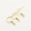 Crochets d'oreilles en argent 925 plaqué or 18 carats avec ressort et boucle fermée - 20 Pièces/Paquet (16x18mm) / Or 14K