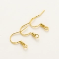 Détails de trois crochets d'oreilles plaqués or 18K avec poinçons 925 bien visibles - 20 Pièces/Paquet (16x18mm) / Or Véritable 18K à Conservation de Couleur