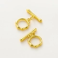 Makroaufnahme von 18K vergoldeten OT-Knebelverschlüssen für DIY-Schmuck und Ketten - 6er Set / 18K Farbbeständiges Echtgold