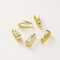 Detailed view of 14K gold-plated pinch bails with beaded edges for jewelry making - 3x7.5mm (50 Pieces/Pack) / 14K Gold